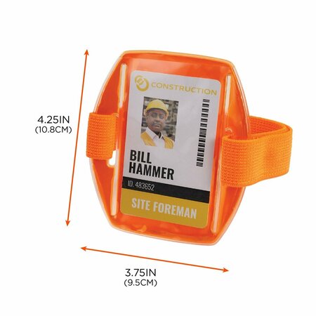 Ergodyne Squids 3386 Arm Band ID/Badge Holder, Vertical, Orange 3.75 x 4.25 Holder, 2.5 x 4 Insert 19958